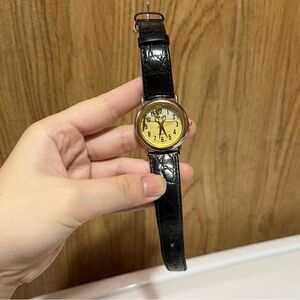 Vintage Hair Styling Design Genuine Leather Made In Italy Watch!